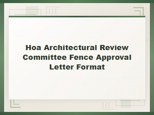 Hoa Architectural Review Fence Letter Template